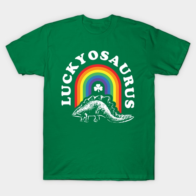 St. Patrick's Day Dinosaur Luckyosaurus T-Shirt by PodDesignShop